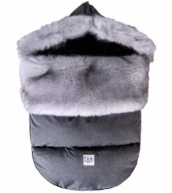 7 A.M. Enfant Plushpod Footmuff - Tundra - Heather Grey Dark - Arctic Faux Fur (0-18m)