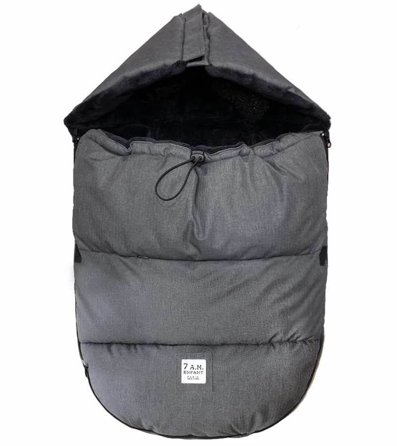 7 A.M. Enfant Plushpod Footmuff - Tundra - Heather Grey Dark - Arctic Faux Fur (18m-3T) 6 7 A.M. Enfant Plushpod Footmuff - Tundra - Heather Grey Dark - Arctic Faux Fur (18m-3T) - Image 4