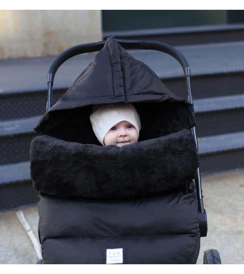 7 A.M. Enfant POD Footmuff, Small/Medium (0-18M) - Black Plush 5 7 A.M. Enfant POD Footmuff, Small/Medium (0-18M) - Black Plush - Image 3
