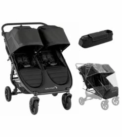 Baby Jogger City Mini GT2 Side By Side Double Stroller, All-Terrain Package - Jet