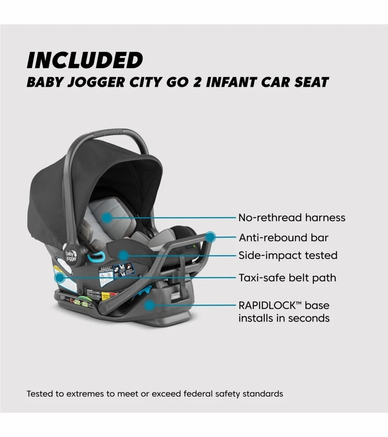 Baby Jogger City Select 2 + City GO Travel System - Radiant Slate 4 Baby Jogger City Select 2 + City GO Travel System - Radiant Slate - Image 2