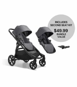 Baby Jogger City Select 2 Double Stroller Bundle - Radiant Slate