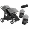 Baby Jogger City Select 2 Double Stroller, Sibling Essentials Package - Harbor Grey -Graco Store baby jogger city select 2 double stroller sibling essentials package harbor grey 122