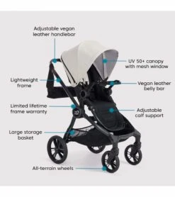 Baby Jogger City Sights Stroller + Accessory Bundle - Frosted Ivory -Graco Store baby jogger city sights stroller accessory bundle frosted ivory 151