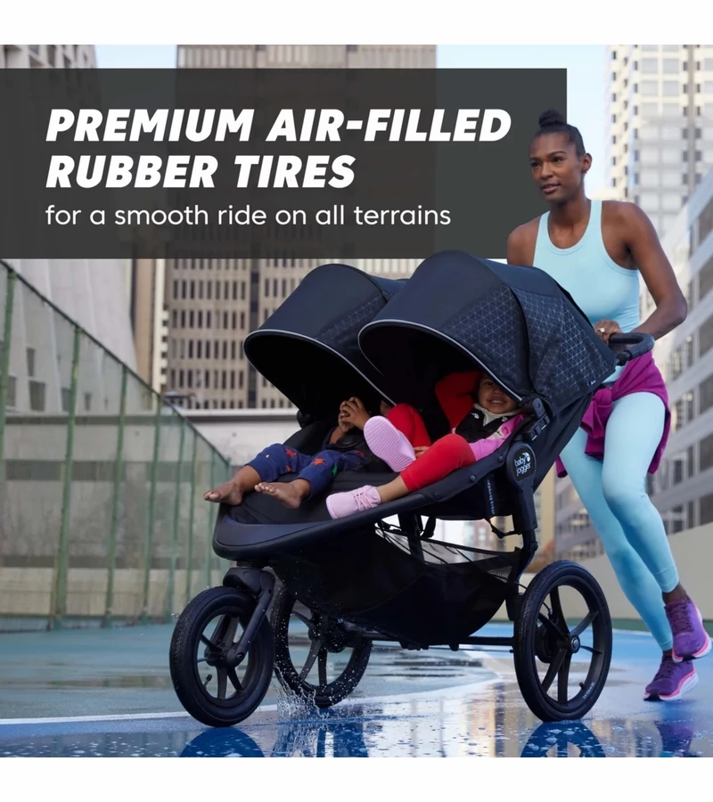 Baby Jogger Summit X3 Double Jogging Stroller - Midnight Black 4 Baby Jogger Summit X3 Double Jogging Stroller - Midnight Black - Image 2