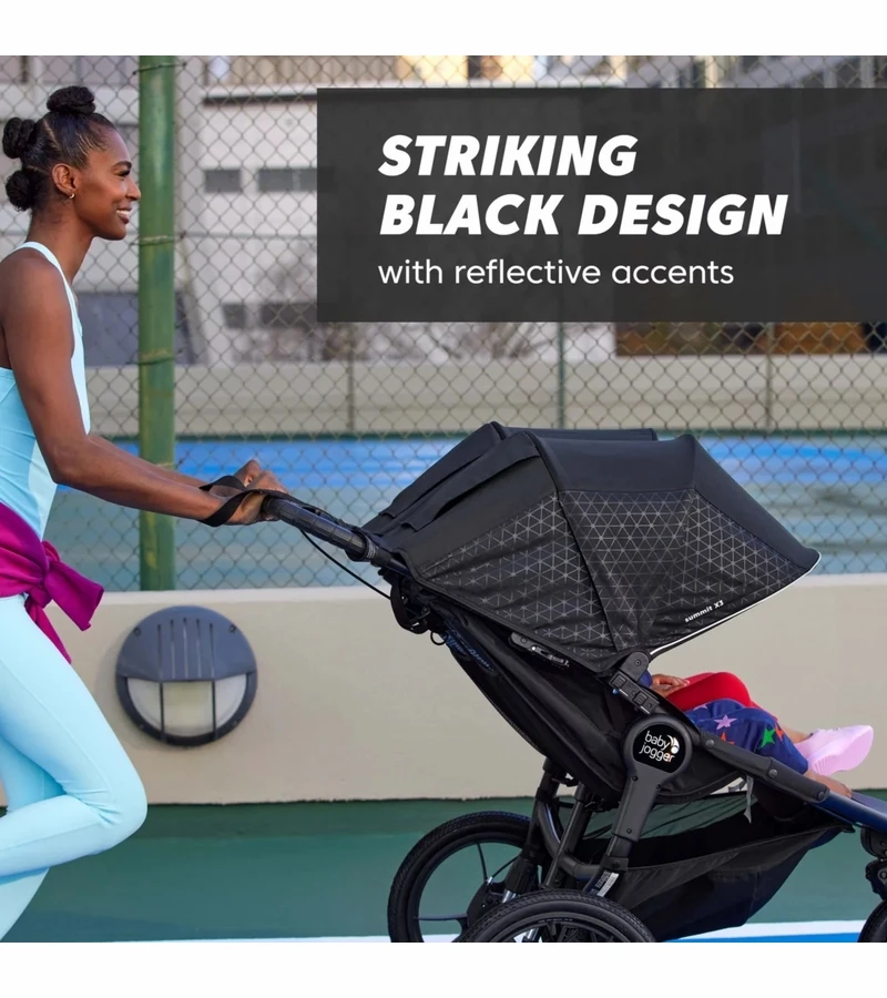 Baby Jogger Summit X3 Double Jogging Stroller - Midnight Black 5 Baby Jogger Summit X3 Double Jogging Stroller - Midnight Black - Image 3