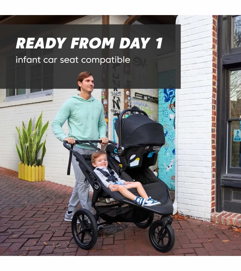 Baby Jogger Summit X3 Double Jogging Stroller - Midnight Black 6 Baby Jogger Summit X3 Double Jogging Stroller - Midnight Black - Image 4