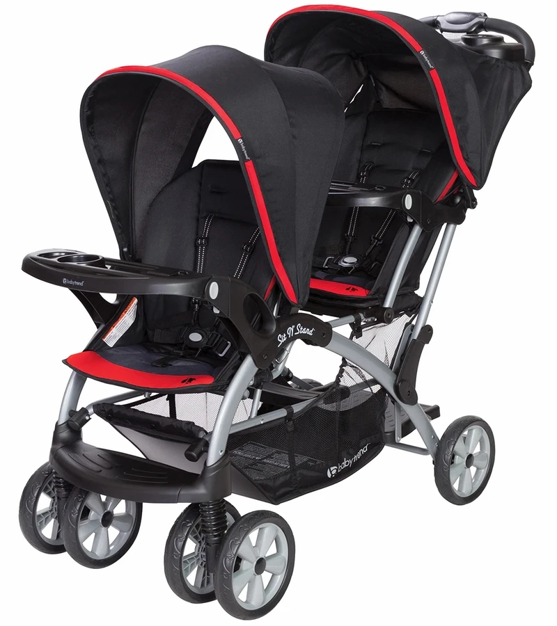 Baby Trend Sit N' Stand Double Stroller - Optic Red 3 Baby Trend Sit N' Stand Double Stroller - Optic Red