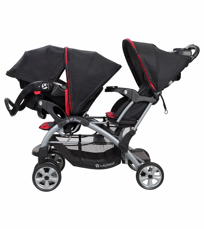 Baby Trend Sit N' Stand Double Stroller - Optic Red 5 Baby Trend Sit N' Stand Double Stroller - Optic Red - Image 3