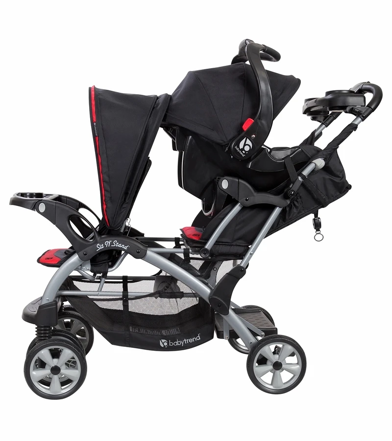 Baby Trend Sit N' Stand Double Stroller - Optic Red 6 Baby Trend Sit N' Stand Double Stroller - Optic Red - Image 4