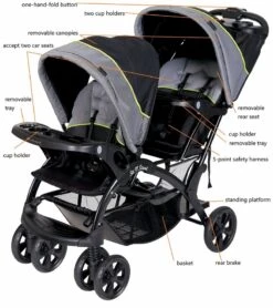 Baby Trend Sit N' Stand Double Stroller - Pistachio -Graco Store baby trend sit n stand double stroller pistachio 150