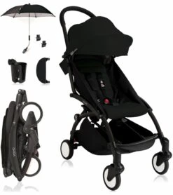 Babyzen 2019 YOYO+ 6+ Compact Stroller Bundle - Black / Black