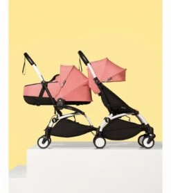 Babyzen YOYO Connect Double Stroller 6+ / 6+ Bundle - White / Olive -Graco Store babyzen yoyo connect double stroller bassinet bassinet bundle white olive 55