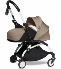 Babyzen YOYO2 Ultra Compact Complete 0+/6+ Stroller - White / Taupe -Graco Store babyzen yoyo2 ultra compact 0 stroller white taupe 44 1