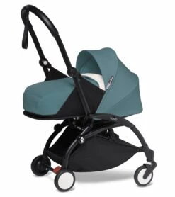 Babyzen YOYO2 Ultra Compact Complete 0+/6+ Stroller & Rolling Bag Bundle - Black/Aqua -Graco Store babyzen yoyo2 ultra compact complete 0 6 stroller rolling bag bundle black aqua 134