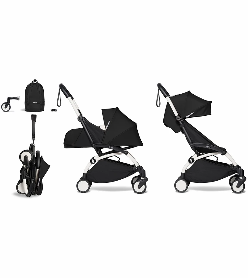 Babyzen YOYO2 Ultra Compact Complete 0+/6+ Stroller & Rolling Bag Bundle - White/Black 3 Babyzen YOYO2 Ultra Compact Complete 0+/6+ Stroller & Rolling Bag Bundle - White/Black