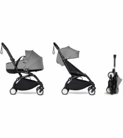 Babyzen YOYO2 Ultra Compact Complete 6+ Stroller With Bassinet - Black/Grey