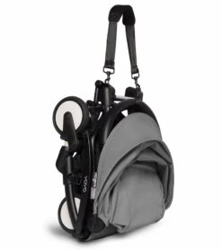 Babyzen YOYO2 Ultra Compact Complete 6+ Stroller With Bassinet - Black/Grey -Graco Store babyzen yoyo2 ultra compact complete 6 stroller with bassinet rolling bag bundle black grey 85