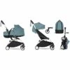 Babyzen YOYO2 Ultra Compact Complete 6+ Stroller With Bassinet & Rolling Bag Bundle - White/Aqua -Graco Store babyzen yoyo2 ultra compact complete 6 stroller with bassinet rolling bag bundle white aqua 79