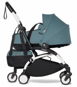 Babyzen YOYO2 Ultra Compact Complete 6+ Stroller With Bassinet & Rolling Bag Bundle - White/Aqua -Graco Store babyzen yoyo2 ultra compact complete 6 stroller with bassinet rolling bag bundle white aqua 82