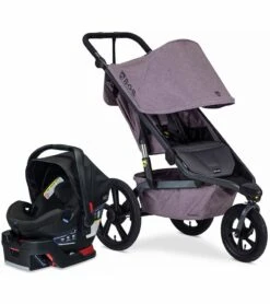 BOB Alterrain Jogging Stroller + Britax B-Safe Ultra Gen1 Infant Car Seat Travel System Bundle - Melange Lilac/Midnight