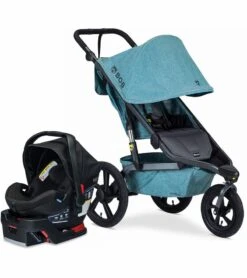 BOB Alterrain Jogging Stroller + Britax B-Safe Ultra Gen1 Infant Car Seat Travel System Bundle - Melange Teal/Midnight