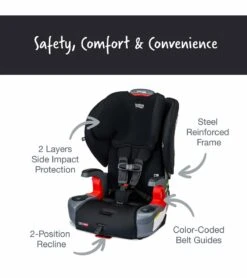 Britax Grow With You ClickTight Harness Booster Car Seat - Black Contour -Graco Store britax grow with you clicktight harness booster car seat black contour 154