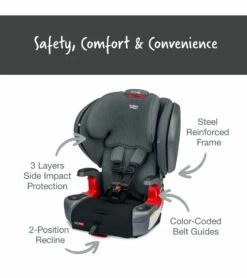 Britax Grow With You ClickTight Plus Harness Booster Car Seat - Black Ombre -Graco Store britax grow with you clicktight plus harness booster car seat black ombre 77