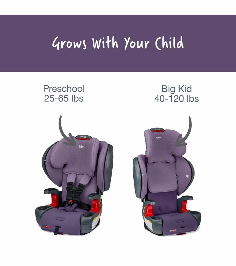 Britax Grow With You ClickTight Plus Harness Booster Car Seat - Purple Ombre 4 Britax Grow With You ClickTight Plus Harness Booster Car Seat - Purple Ombre - Image 2