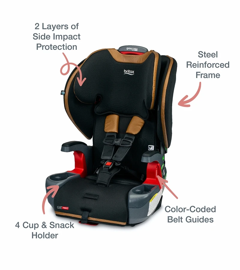 Britax Grow With You ClickTight Premium Harness Booster Car Seat - Ace Black (SafeWash + StayClean) 5 Britax Grow With You ClickTight Premium Harness Booster Car Seat - Ace Black (SafeWash + StayClean) - Image 3