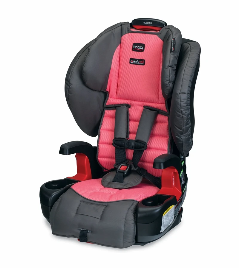 Britax Pioneer G1.1 Harness Booster Car Seat - Coral 4 Britax Pioneer G1.1 Harness Booster Car Seat - Coral - Image 2