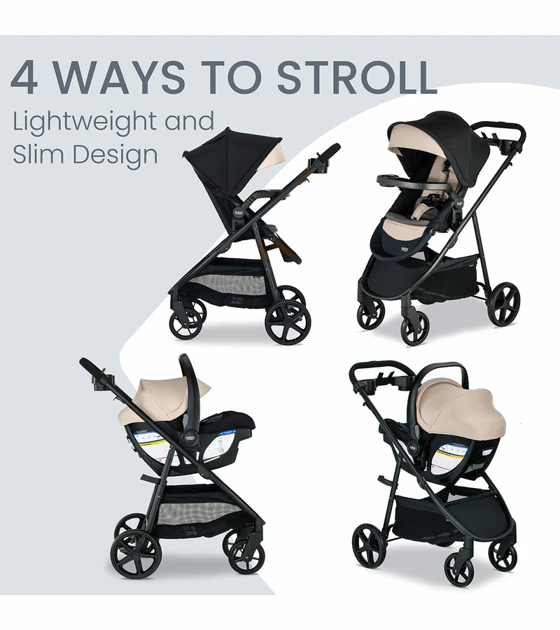 Britax Willow Brook S+ Travel System With Alpine Anti-Rebound Base - Sand Onyx 4 Britax Willow Brook S+ Travel System With Alpine Anti-Rebound Base - Sand Onyx - Image 2