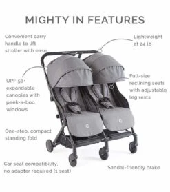Contours Bitsy Double Stroller - Midnight Grey -Graco Store contours bitsy double stroller midnight grey 164