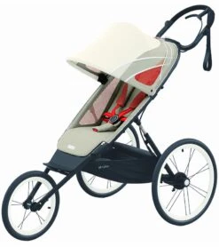 Cybex AVI Jogging Stroller Bundle - Black Frame + Bleached Sand Seat Pack