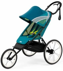 Cybex AVI Jogging Stroller Bundle - Black Frame + Maliblue Seat Pack