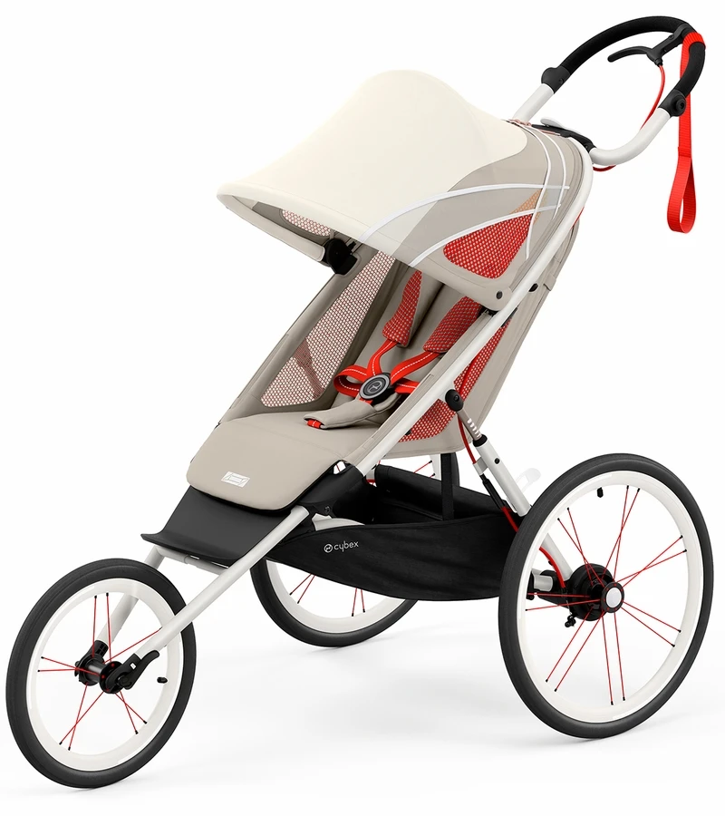 Cybex AVI Jogging Stroller Bundle - Cream/Orange Frame + Bleached Sand Seat Pack 3 Cybex AVI Jogging Stroller Bundle - Cream/Orange Frame + Bleached Sand Seat Pack