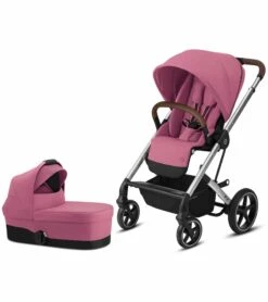 Cybex Balios S Lux Full Size Stroller + Cot S Bassinet Bundle - Magnolia Pink