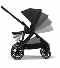 Cybex Gazelle S 2 Single-to-Double Stroller - Black Frame / Moon Black -Graco Store cybex gazelle s 2 single to double stroller black frame moon black 9