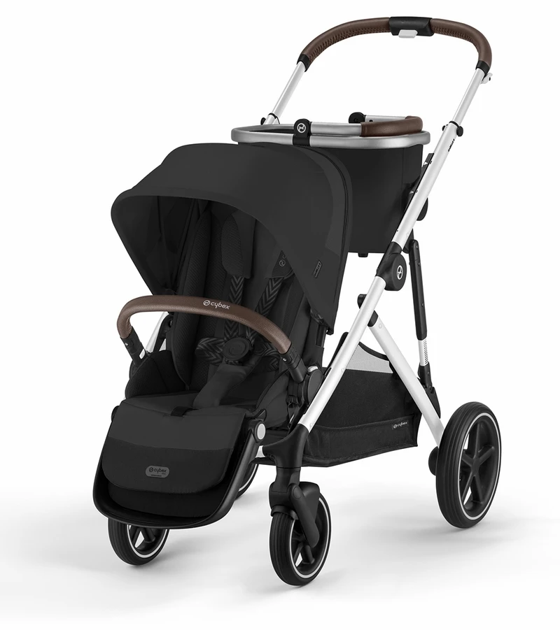 Cybex Gazelle S 2 Single-to-Double Stroller - Silver Frame / Moon Black 4 Cybex Gazelle S 2 Single-to-Double Stroller - Silver Frame / Moon Black - Image 2