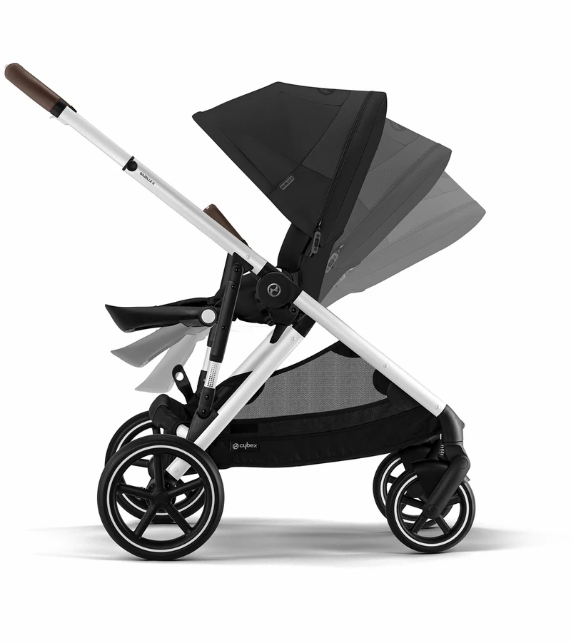 Cybex Gazelle S 2 Single-to-Double Stroller - Silver Frame / Moon Black 6 Cybex Gazelle S 2 Single-to-Double Stroller - Silver Frame / Moon Black - Image 4