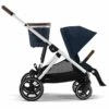 Cybex Gazelle S 2 Single-to-Double Stroller - Silver Frame / Ocean Blue 2 Cybex Gazelle S 2 Single-to-Double Stroller - Silver Frame / Ocean Blue -Graco Store cybex gazelle s 2 single to double stroller silver frame ocean blue 138