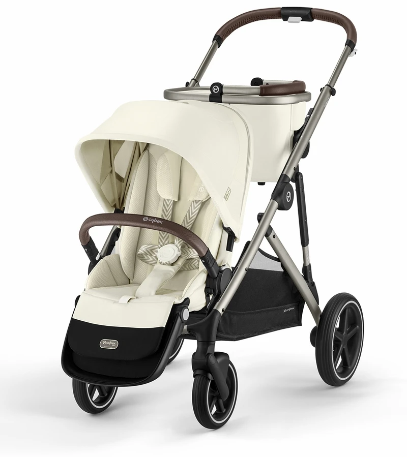 Cybex Gazelle S 2 Single-to-Double Stroller - Taupe Frame / Seashell Beige 4 Cybex Gazelle S 2 Single-to-Double Stroller - Taupe Frame / Seashell Beige - Image 2
