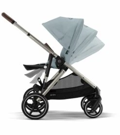 Cybex Gazelle S 2 Single-to-Double Stroller - Taupe Frame / Sky Blue -Graco Store cybex gazelle s 2 single to double stroller taupe frame sky blue 150