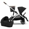 Cybex Gazelle S 2 Stroller + Cot Bundle - Silver Frame / Moon Black -Graco Store cybex gazelle s 2 stroller cot bundle silver frame moon black 56