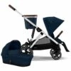 Cybex Gazelle S 2 Stroller + Cot Bundle - Silver Frame / Ocean Blue -Graco Store cybex gazelle s 2 stroller cot bundle silver frame ocean blue 50
