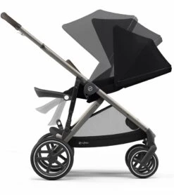 Cybex Gazelle S Double Stroller Bundle - Navy Blue / Moon Black (Taupe Frame) -Graco Store cybex gazelle s double stroller bundle deep black moon black taupe frame 45 1