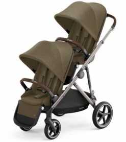 Cybex Gazelle S Double Stroller - Classic Beige (Taupe Frame)