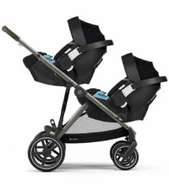 Cybex Gazelle S Double Stroller - Deep Black (Taupe Frame) -Graco Store cybex gazelle s double stroller deep black taupe frame 98