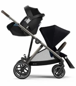 Cybex Gazelle S Single-to-Double Stroller - Deep Black (Taupe Frame) -Graco Store cybex gazelle s stroller cot deep black taupe frame 39