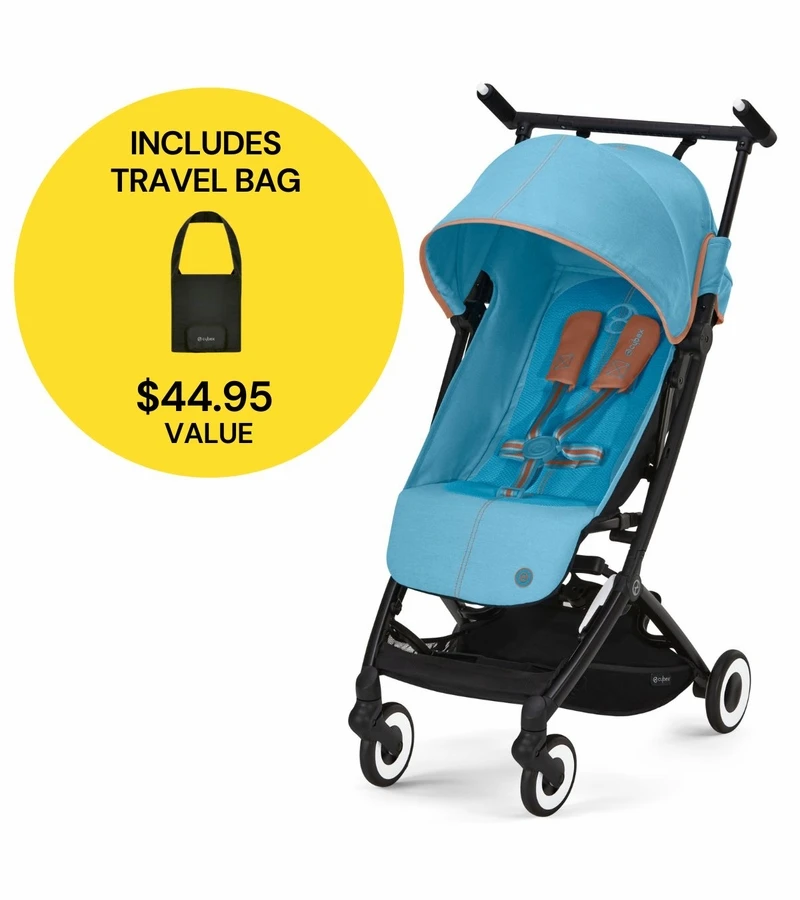 Cybex Libelle 2 Compact Stroller + Travel Bag Bundle - Beach Blue 3 Cybex Libelle 2 Compact Stroller + Travel Bag Bundle - Beach Blue
